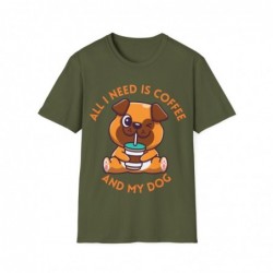 All I need is Coffee and my Dog Unisex Softstyle T-Shirt