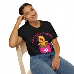 All I need is Coffee and my Dog Unisex Softstyle T-Shirt