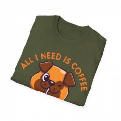 All I need is Coffee and my Dog Unisex Softstyle T-Shirt