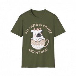 All I need is Coffee and my Dog Unisex Softstyle T-Shirt