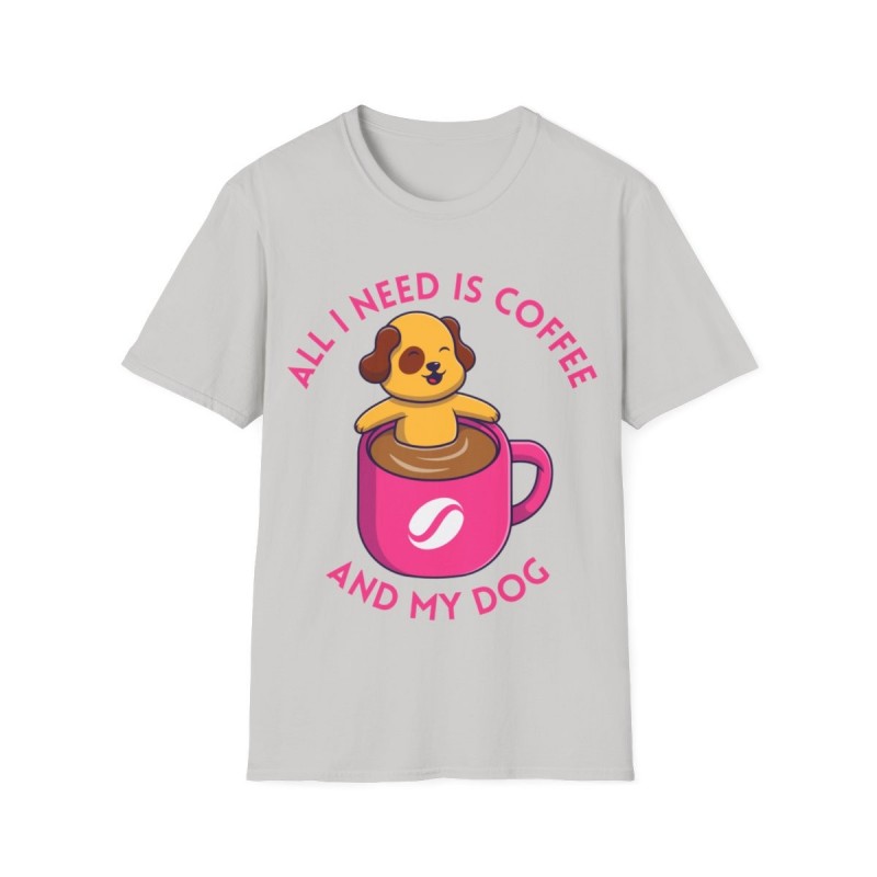 All I need is Coffee and my Dog Unisex Softstyle T-Shirt