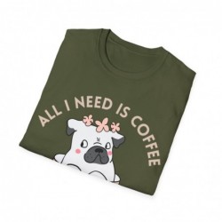All I need is Coffee and my Dog Unisex Softstyle T-Shirt