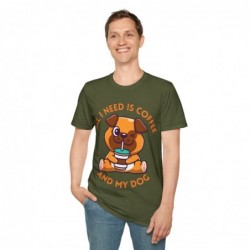 All I need is Coffee and my Dog Unisex Softstyle T-Shirt