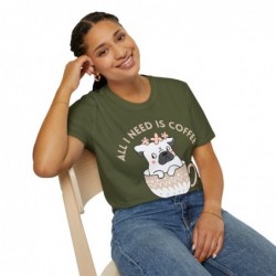 All I need is Coffee and my Dog Unisex Softstyle T-Shirt