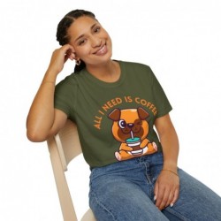 All I need is Coffee and my Dog Unisex Softstyle T-Shirt