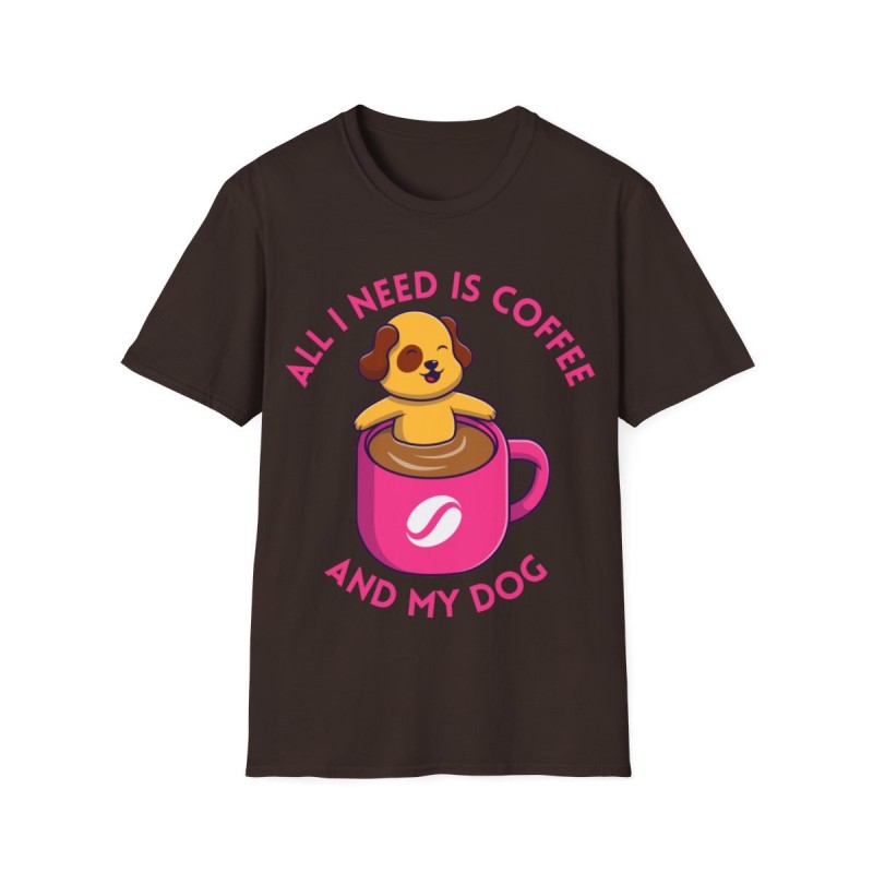 All I need is Coffee and my Dog Unisex Softstyle T-Shirt