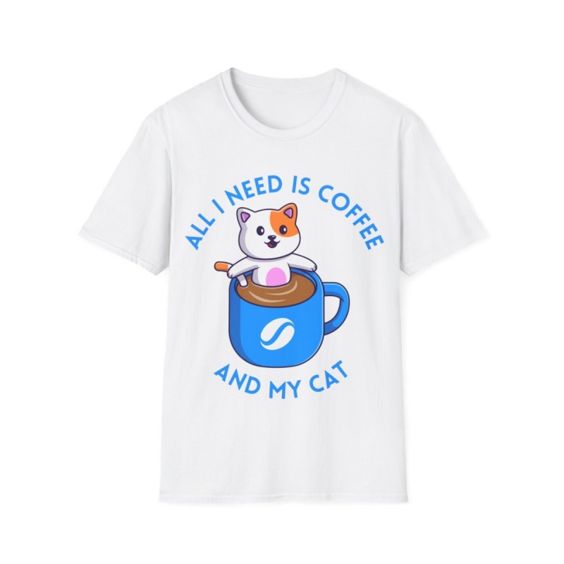 All I need is Coffee and my Cat Unisex Softstyle T-Shirt