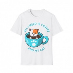 All I need is Coffee and my Cat Unisex Softstyle T-Shirt