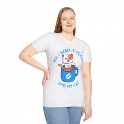 All I need is Coffee and my Cat Unisex Softstyle T-Shirt