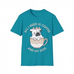 All I need is Coffee and my Dog Unisex Softstyle T-Shirt