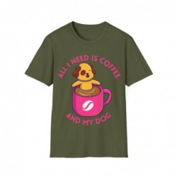 All I need is Coffee and my Dog Unisex Softstyle T-Shirt