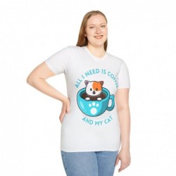 All I need is Coffee and my Cat Unisex Softstyle T-Shirt