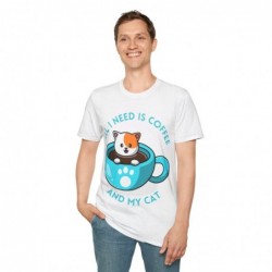 All I need is Coffee and my Cat Unisex Softstyle T-Shirt