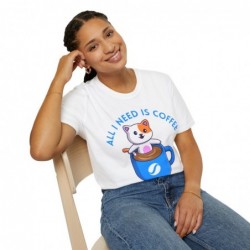 All I need is Coffee and my Cat Unisex Softstyle T-Shirt