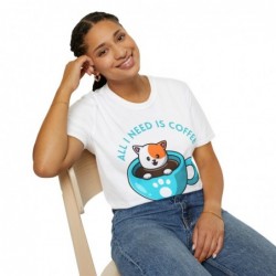 All I need is Coffee and my Cat Unisex Softstyle T-Shirt