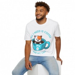 All I need is Coffee and my Cat Unisex Softstyle T-Shirt