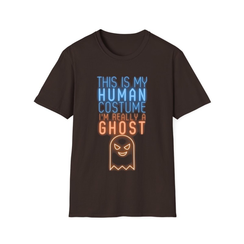 Get ready for Halloween with this is my human costume I'm really a ghost funny Unisex Softstyle T-Shirt