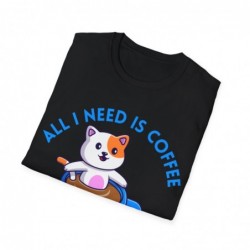All I need is Coffee and my Cat Unisex Softstyle T-Shirt