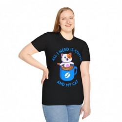 All I need is Coffee and my Cat Unisex Softstyle T-Shirt