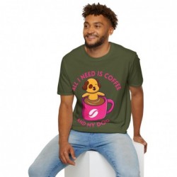 All I need is Coffee and my Dog Unisex Softstyle T-Shirt