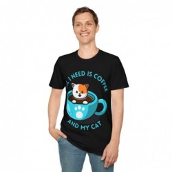 All I need is Coffee and my Cat Unisex Softstyle T-Shirt