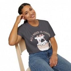 All I need is Coffee and my Dog Unisex Softstyle T-Shirt