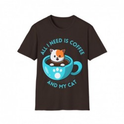 All I need is Coffee and my Cat Unisex Softstyle T-Shirt