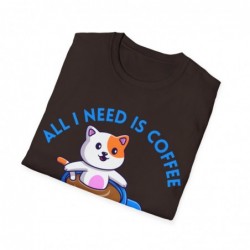 All I need is Coffee and my Cat Unisex Softstyle T-Shirt