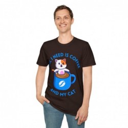 All I need is Coffee and my Cat Unisex Softstyle T-Shirt
