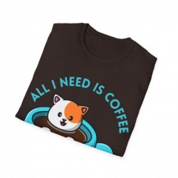 All I need is Coffee and my Cat Unisex Softstyle T-Shirt