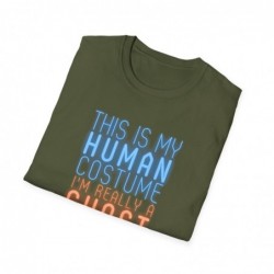 Get ready for Halloween with this is my human costume I'm really a ghost funny Unisex Softstyle T-Shirt