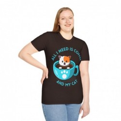 All I need is Coffee and my Cat Unisex Softstyle T-Shirt