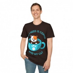 All I need is Coffee and my Cat Unisex Softstyle T-Shirt