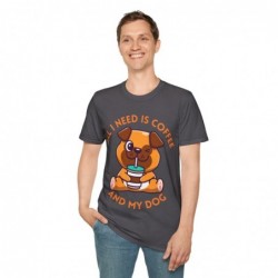 All I need is Coffee and my Dog Unisex Softstyle T-Shirt