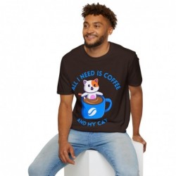 All I need is Coffee and my Cat Unisex Softstyle T-Shirt