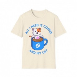 All I need is Coffee and my Cat Unisex Softstyle T-Shirt