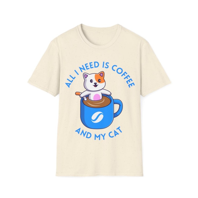 All I need is Coffee and my Cat Unisex Softstyle T-Shirt