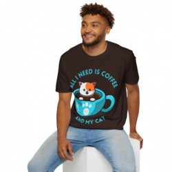 All I need is Coffee and my Cat Unisex Softstyle T-Shirt