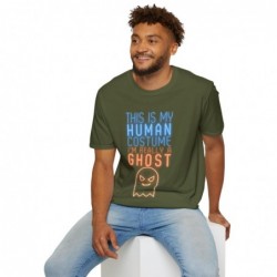 Get ready for Halloween with this is my human costume I'm really a ghost funny Unisex Softstyle T-Shirt