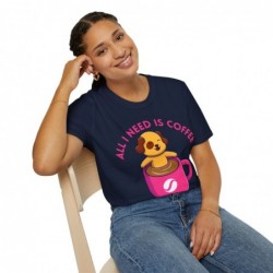 All I need is Coffee and my Dog Unisex Softstyle T-Shirt