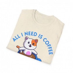 All I need is Coffee and my Cat Unisex Softstyle T-Shirt