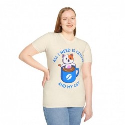 All I need is Coffee and my Cat Unisex Softstyle T-Shirt