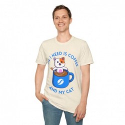 All I need is Coffee and my Cat Unisex Softstyle T-Shirt