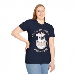 All I need is Coffee and my Dog Unisex Softstyle T-Shirt