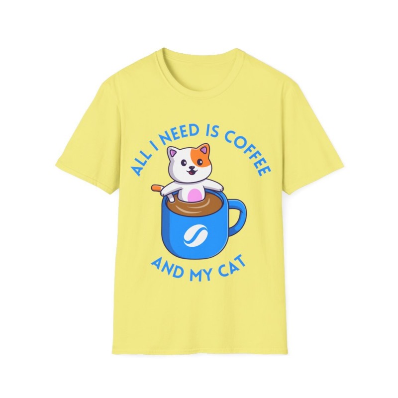 All I need is Coffee and my Cat Unisex Softstyle T-Shirt
