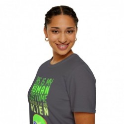 Get ready for Halloween with this This is my human costume I'm really an Alien funny Unisex Softstyle T-Shirt