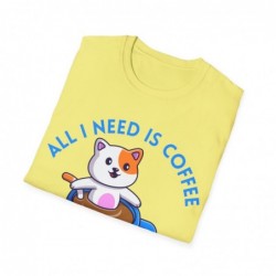 All I need is Coffee and my Cat Unisex Softstyle T-Shirt