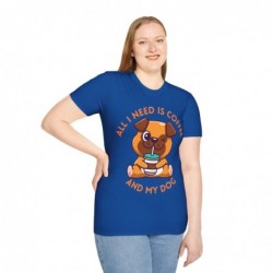 All I need is Coffee and my Dog Unisex Softstyle T-Shirt